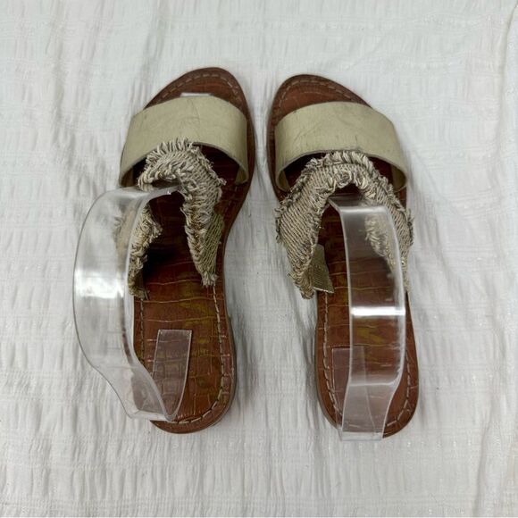 Sam Edelman Jeni Metallic Leather & Fringe Slide Sandals- Size 7 - Picture 13 of 13